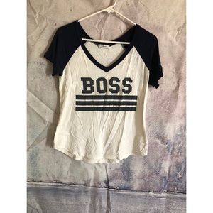 Semi crop jersey knit BOSS shirt